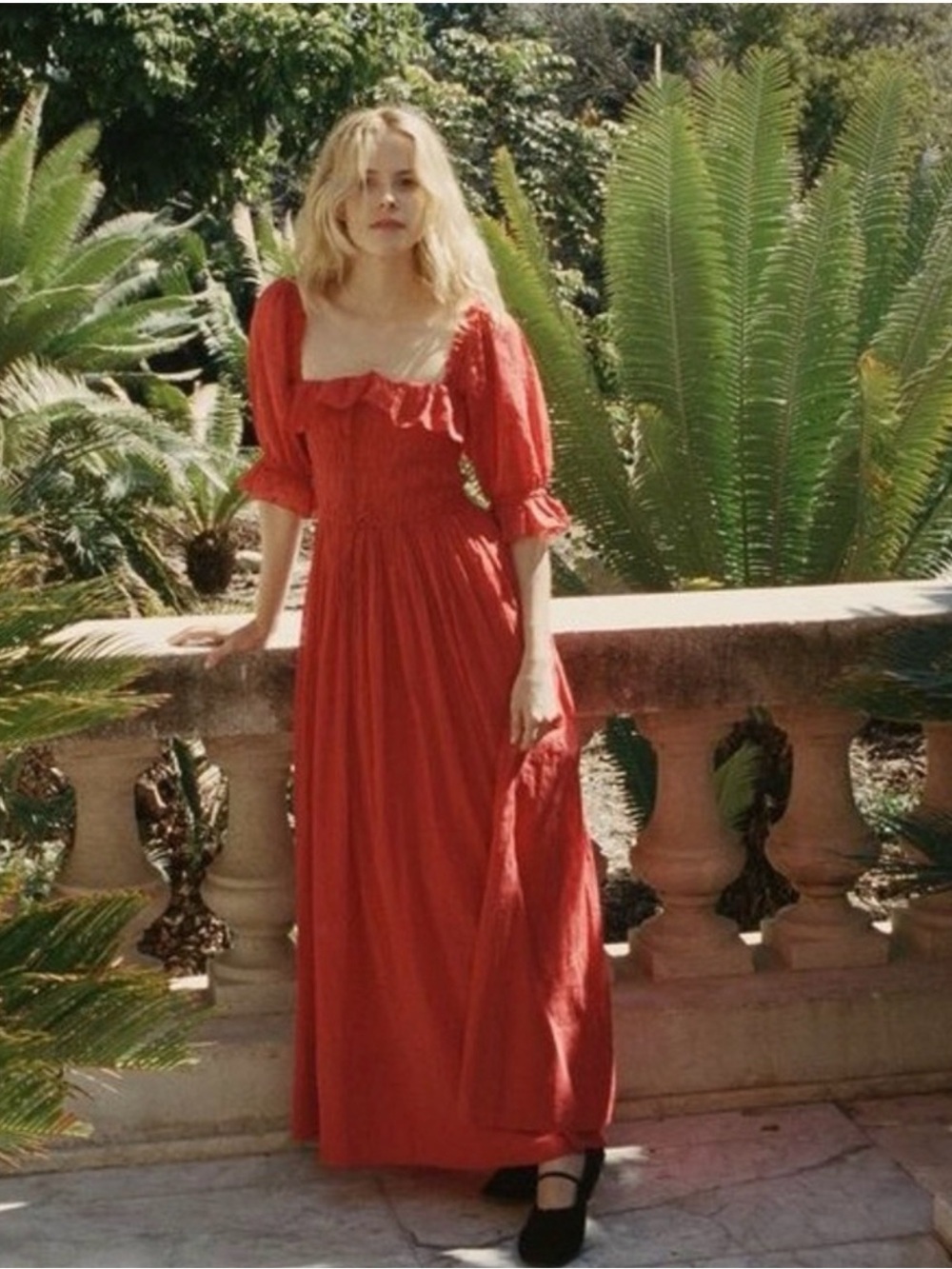 Doen Sol Dress Tomato Red XS